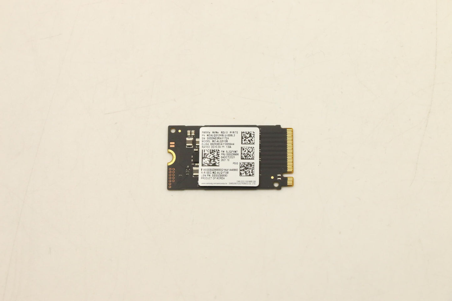 Lenovo (5SS0Z86696) 512GB SSD, M.2 2242, PCIe 3.0 x4, Standard, Samsung