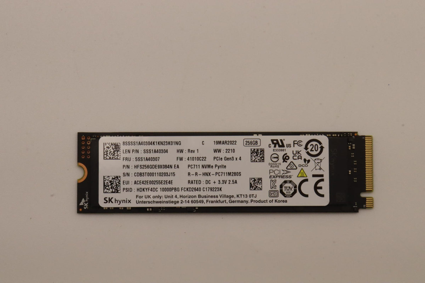 Lenovo Ssd Hny Pc711 256G M.2 Pcie 22 - 5SS1A40307