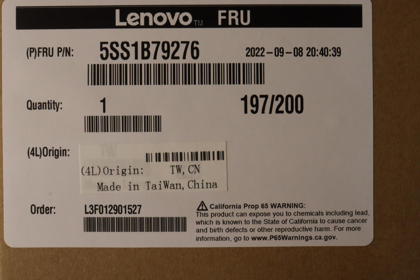 Lenovo 256GB Lite-On SSD, 2.5", OPAL Certified - 5SS1B79276