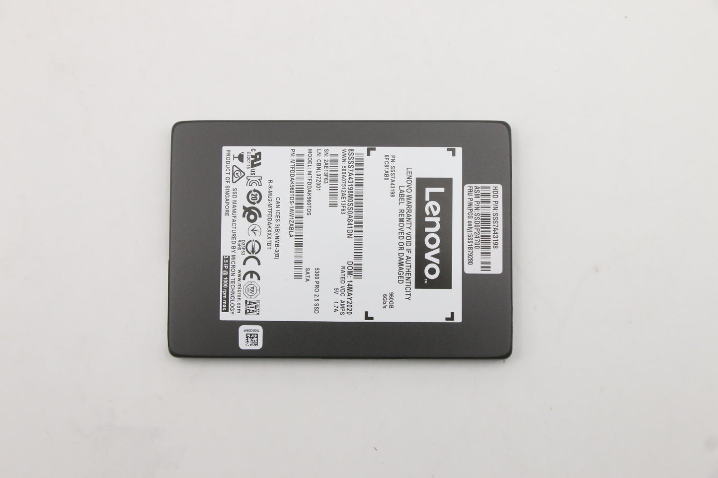 Lenovo Ssd_Asm Mic 5300 960G 2.5 Sata - 5SS1B79280