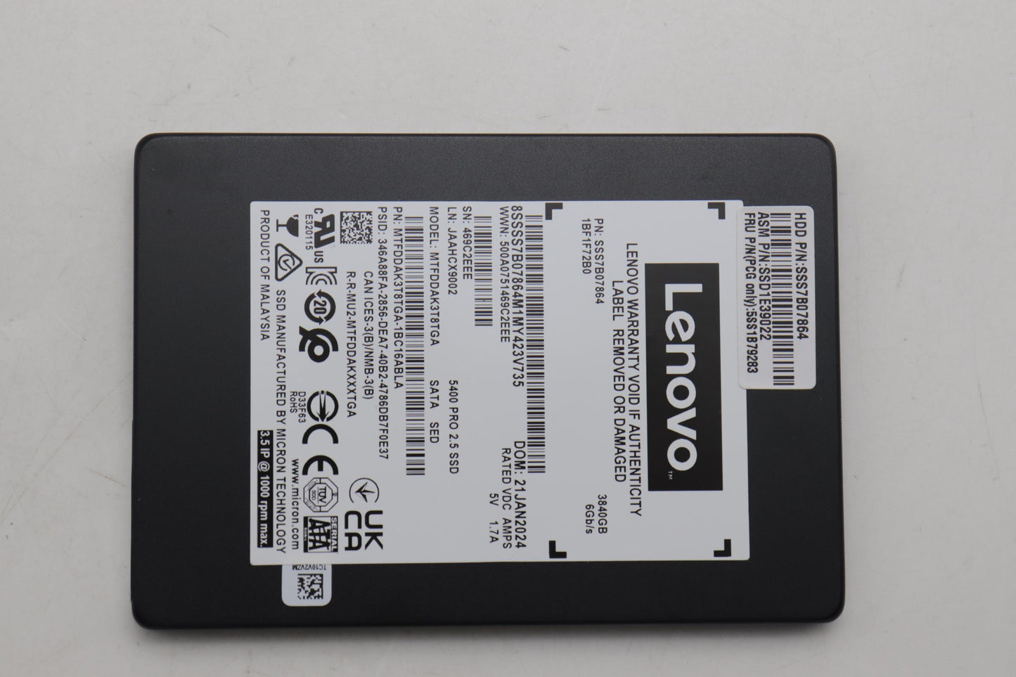 Lenovo Ssd_Asm 3.84T 2.5 Sata Mic - 5SS1B79283