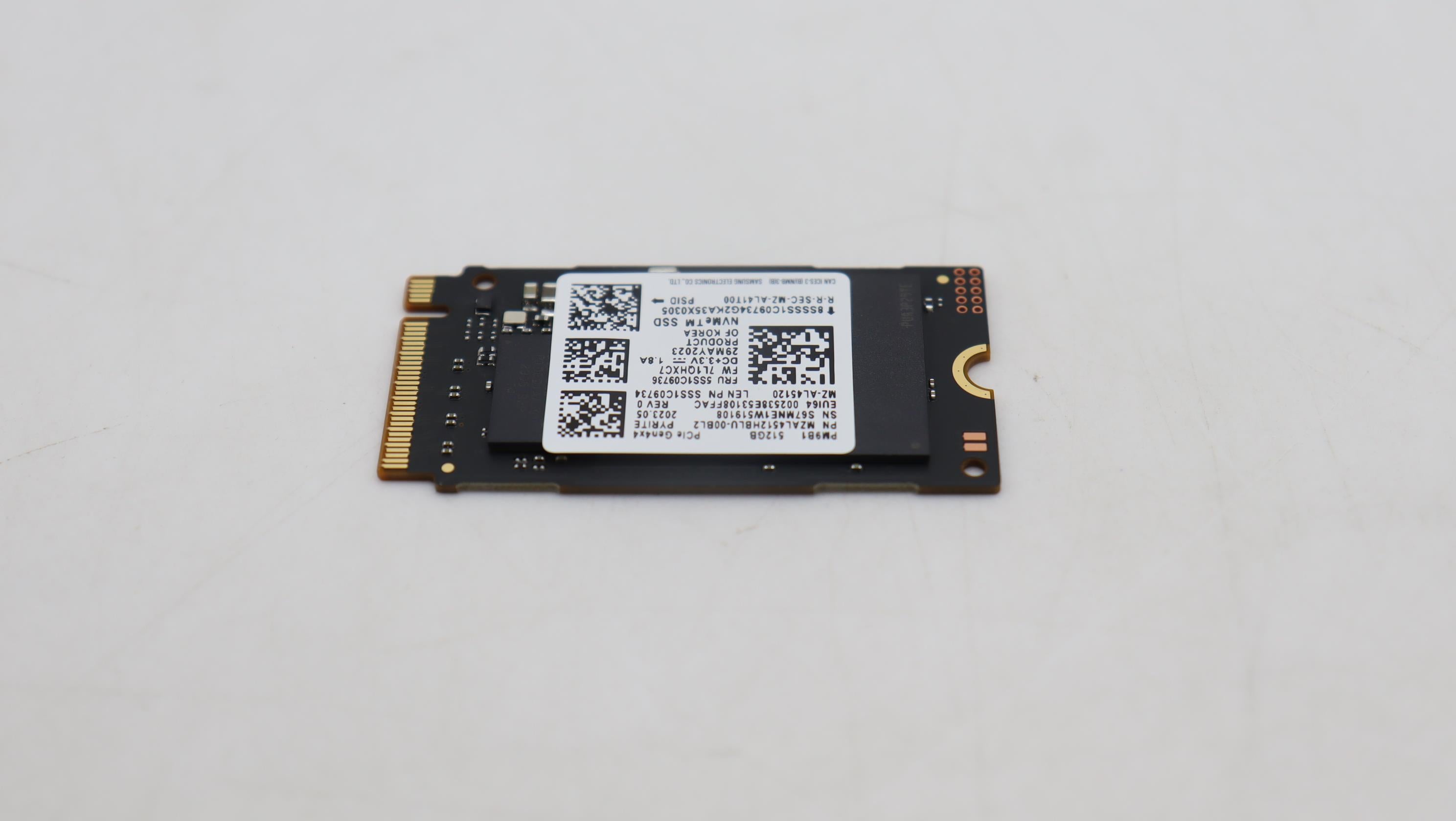 Lenovo SSD 512GB, M.2, 2242, PCIe 4x4, Standard, Samsung