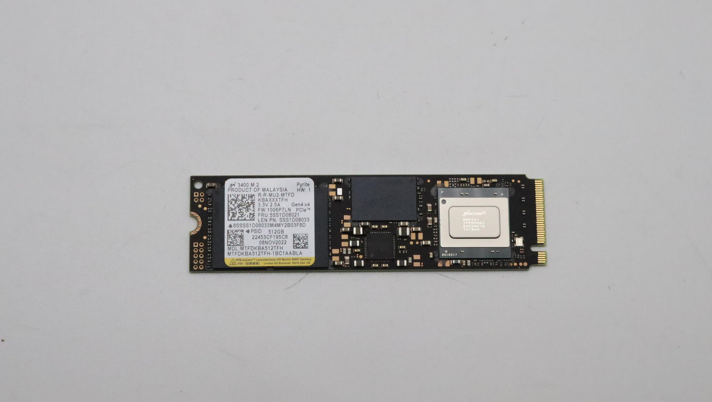 Lenovo Ssd Mic 3400 512G 2280 Pcie G4 - 5SS1D08021