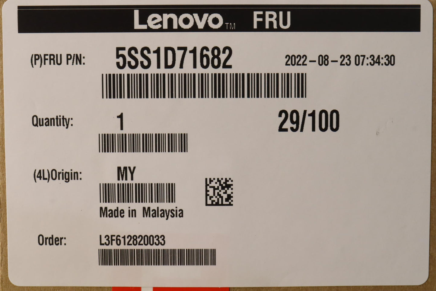 Lenovo SSD, 1TB, M.2, 2242, PCIe 4x4, OPAL, MICRON - 5SS1D71682