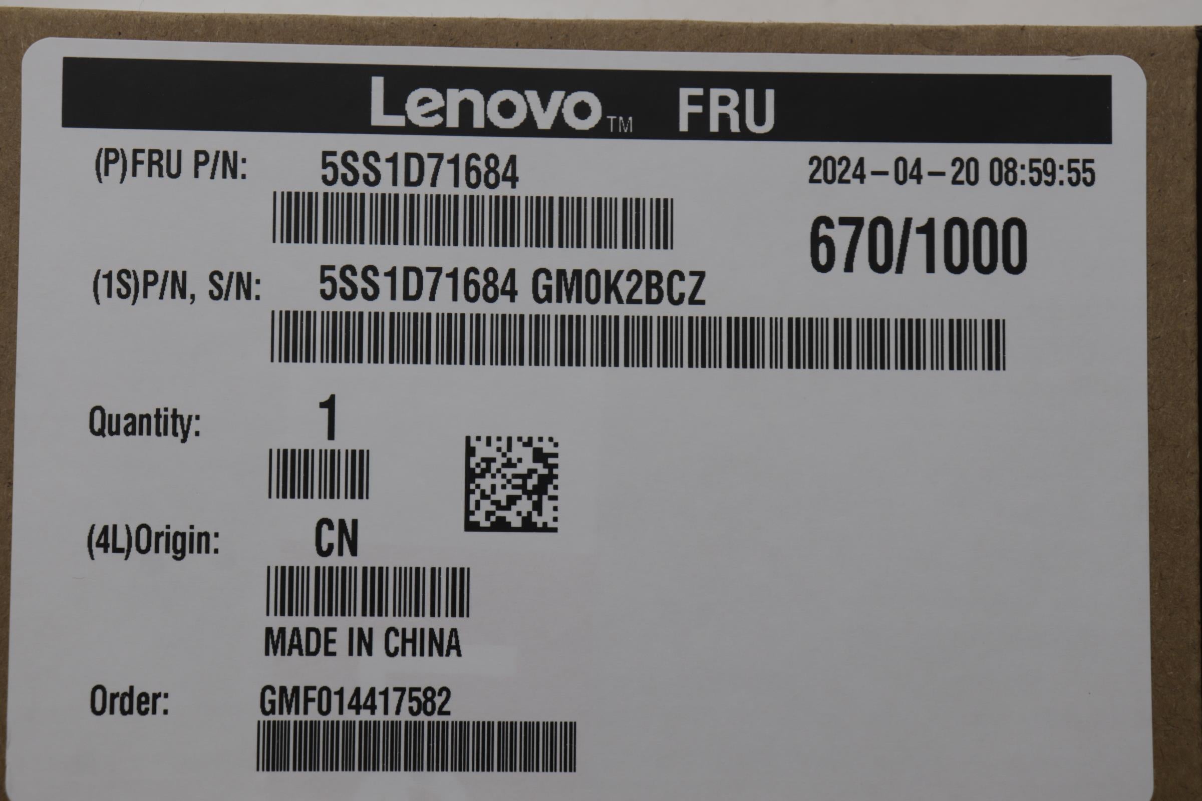 Lenovo SSD, 512GB, M.2 2280, PCIe 4x4, OPAL, Micron - 5SS1D71684