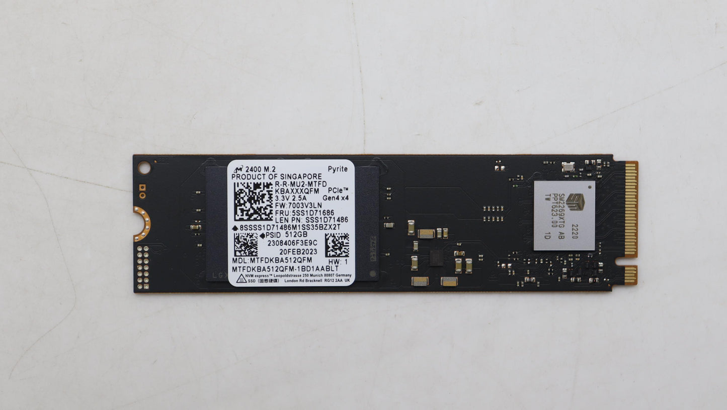 Lenovo Ssd_Asm 512G,M.2,2280,Pcie4X4, - 5SS1D71686