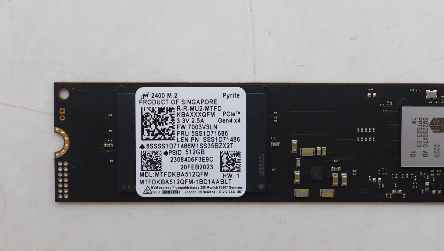 Lenovo Ssd_Asm 512G,M.2,2280,Pcie4X4, - 5SS1D71686