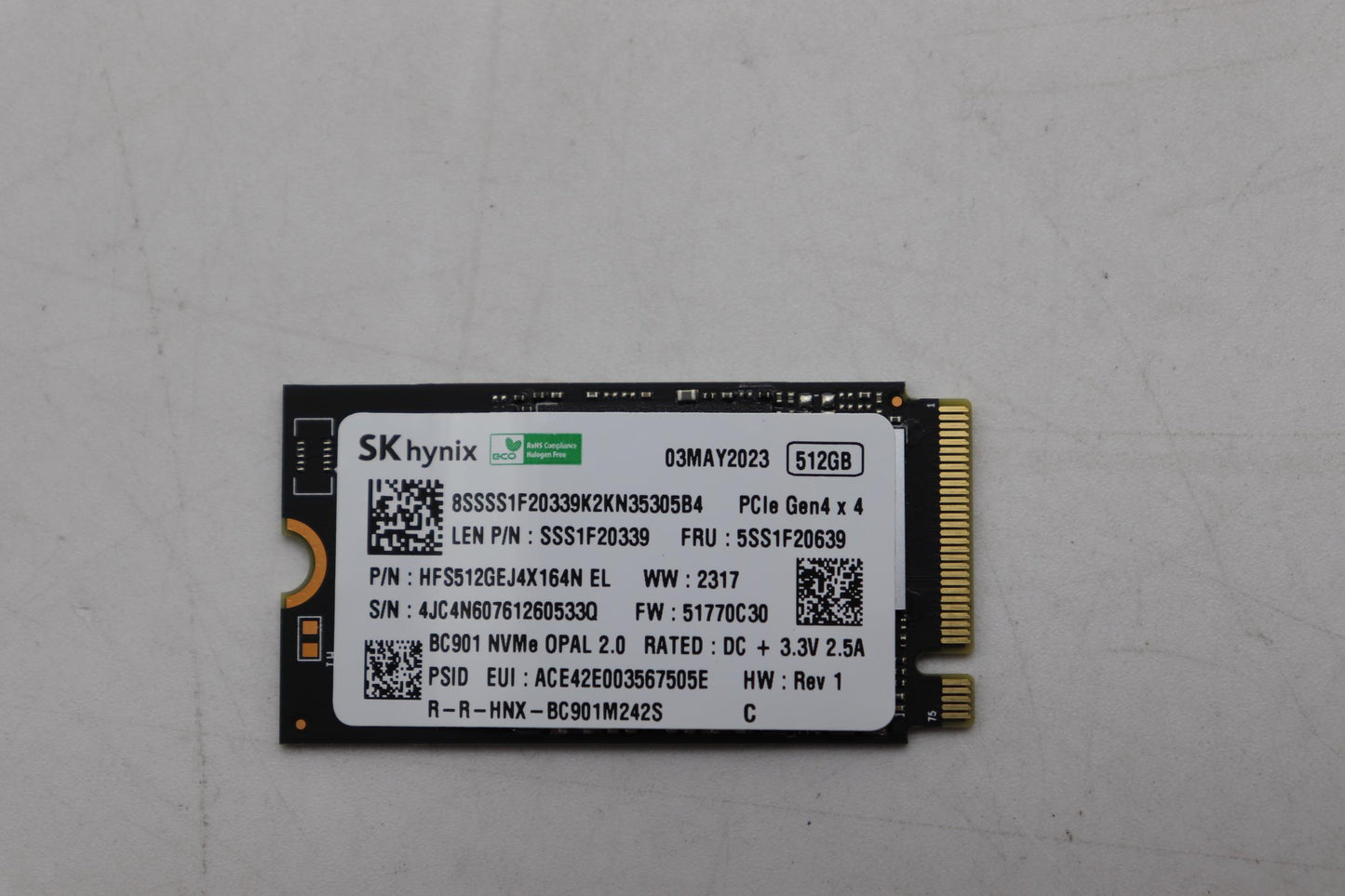 Lenovo Ssd_Asm 512G,M.2,2242,Pcie4X4, - 5SS1F20639
