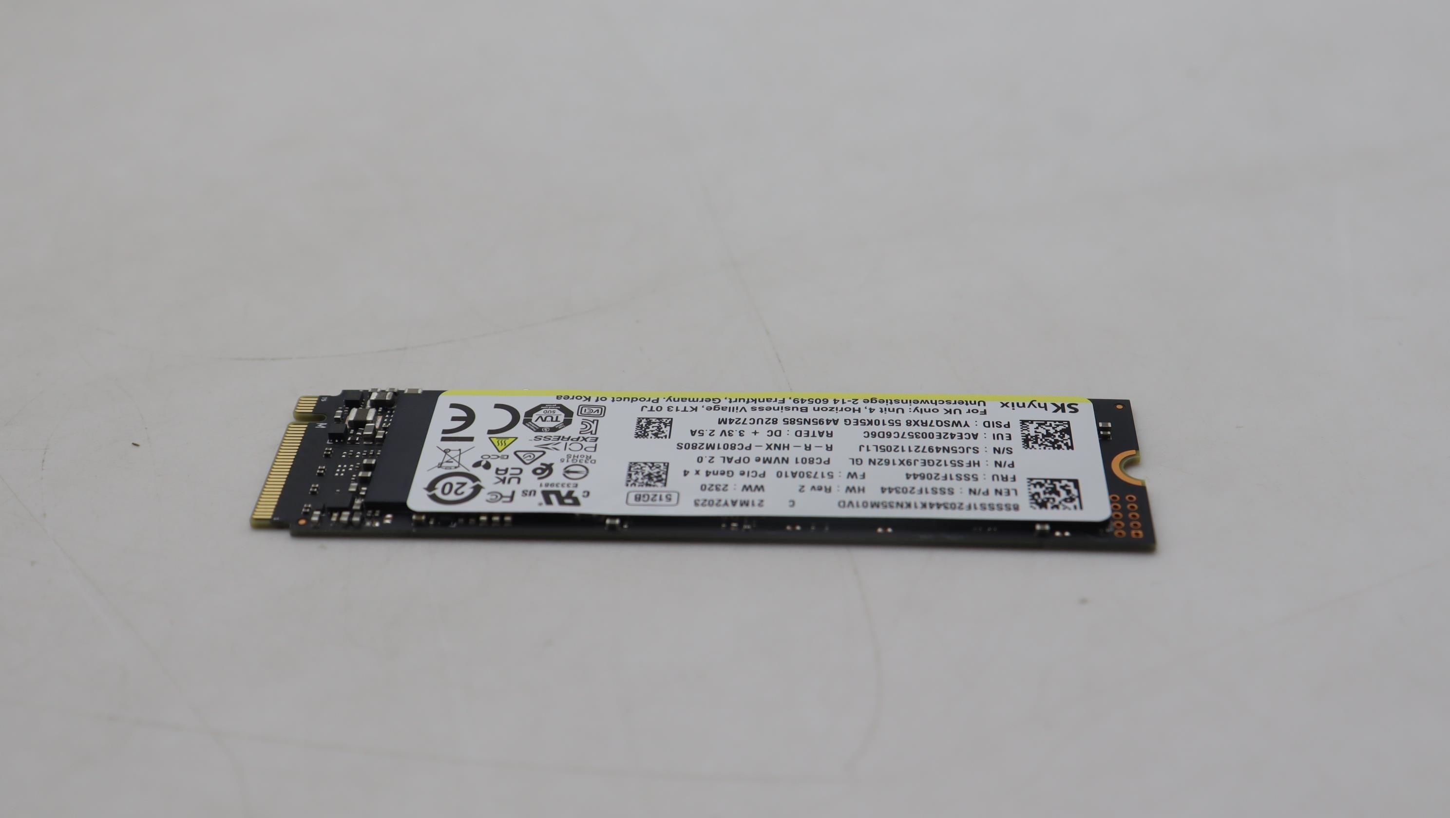 Lenovo 512GB M.2 SSD, 2280, PCIe4X4, OPAL, SK Hynix - 5SS1F20644