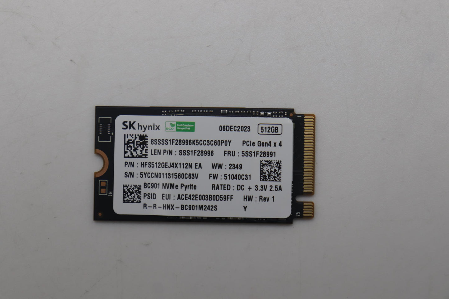Lenovo 512GB SSD, M.2 2242, PCIe 4x4, UMIS - 5SS1D05472