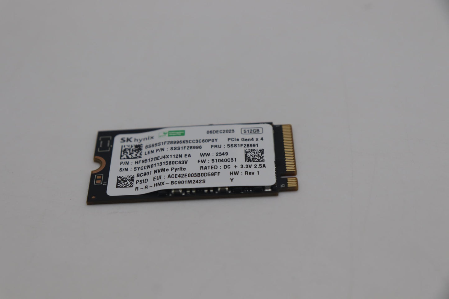 Lenovo 512GB SSD, M.2 2242, PCIe 4x4, UMIS - 5SS1D05472