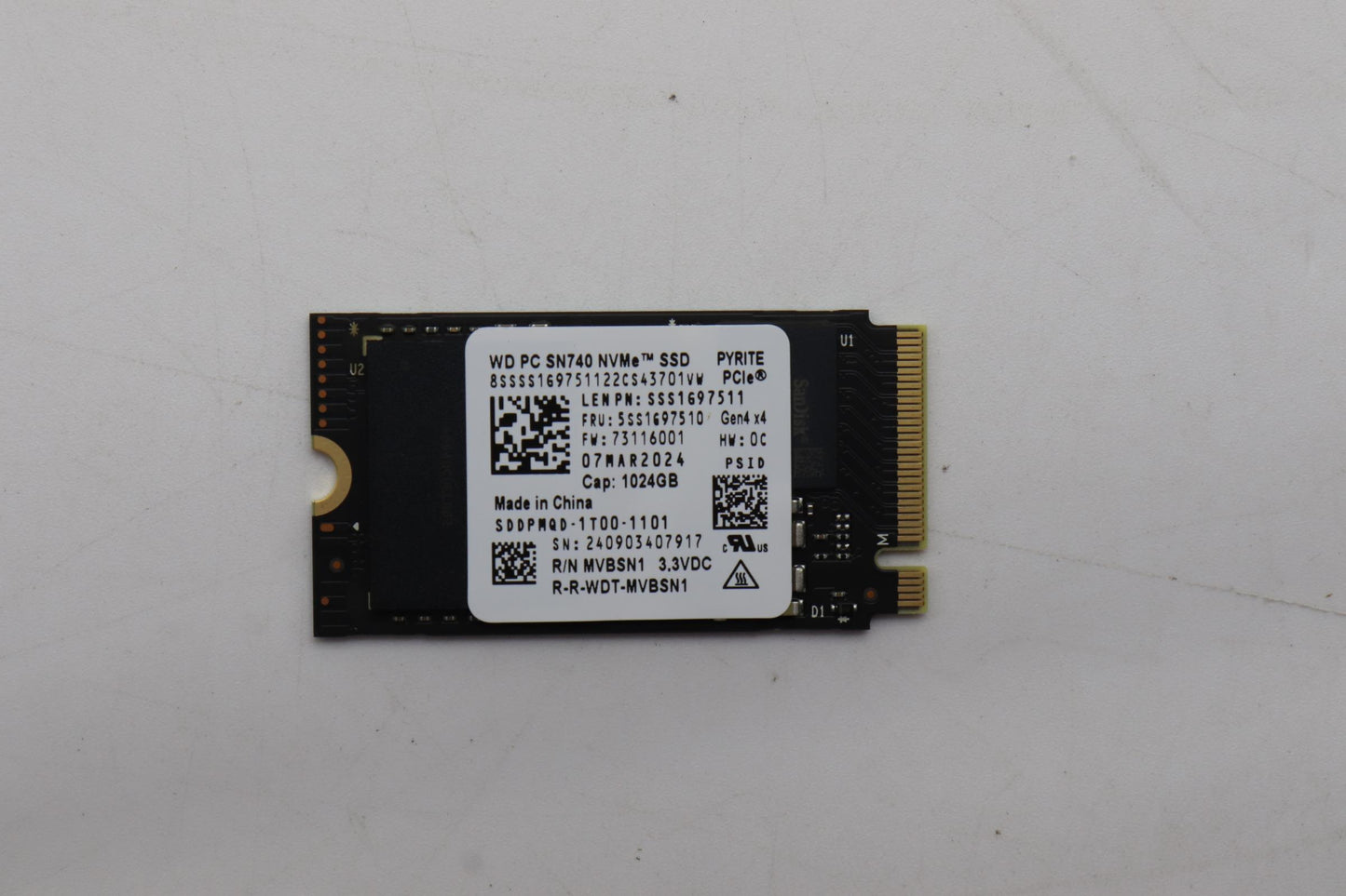 Lenovo Ssd Wd Sn740 1T 2242 Pcie G4V - 5SS1G97510