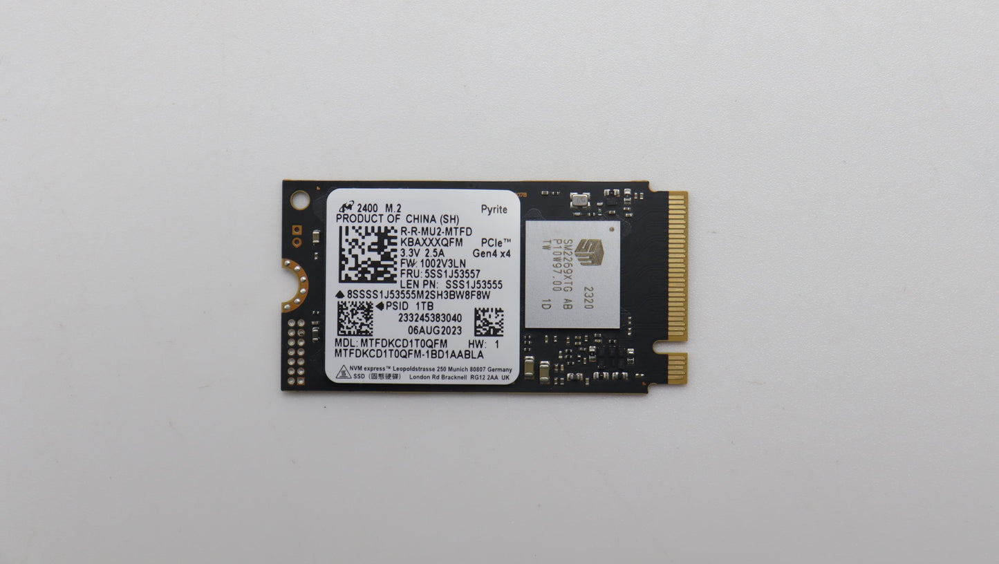 Lenovo Ssd Mic 2400 1T 2242 Pcie G4 X - 5SS1J53557