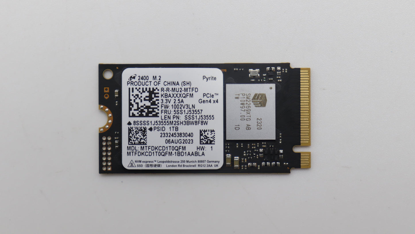 Lenovo Ssd Mic 2400 1T 2242 Pcie G4 X - 5SS1J53557