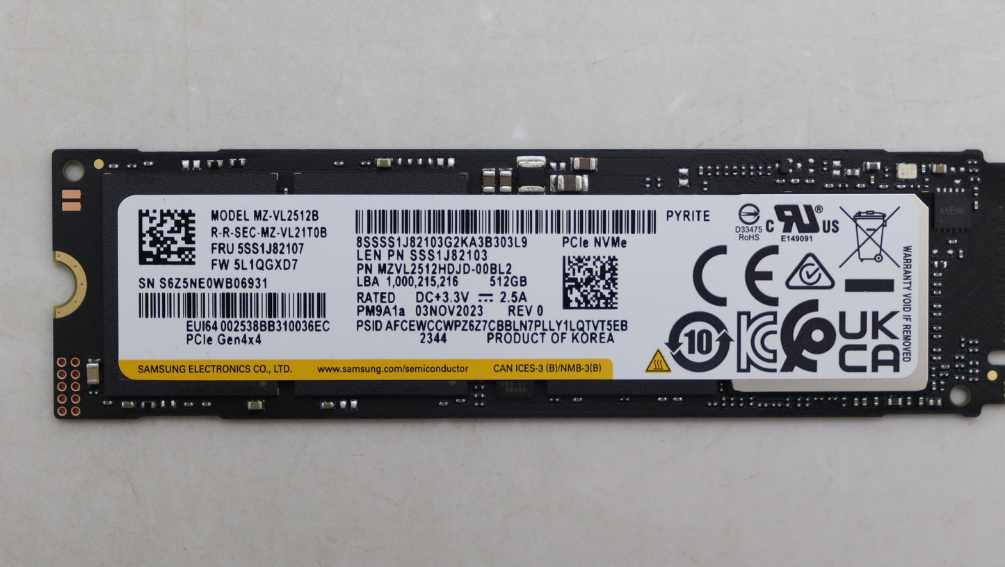 Lenovo Samsung Pm9A1A 512Gb 228 - 5SS1J82107