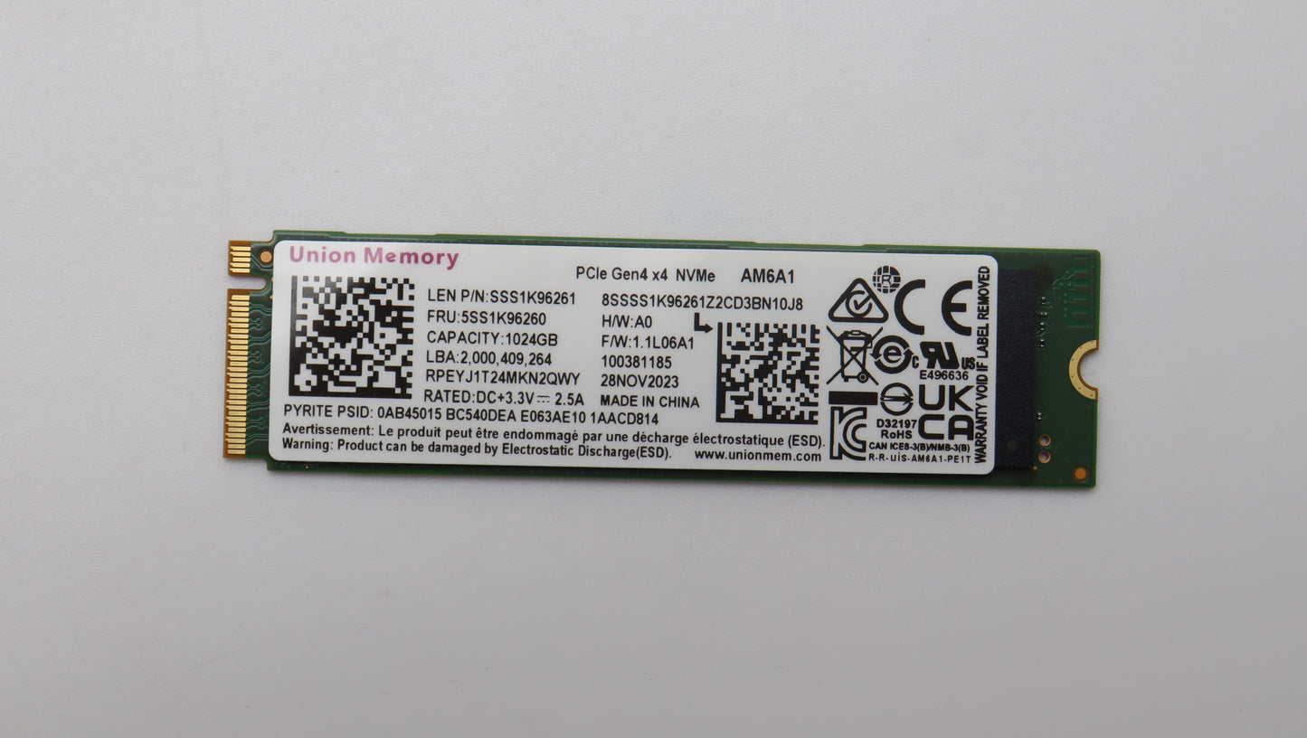 Lenovo Ssd Um Am6A1 1T 2280 Pcie G4V - 5SS1K96260