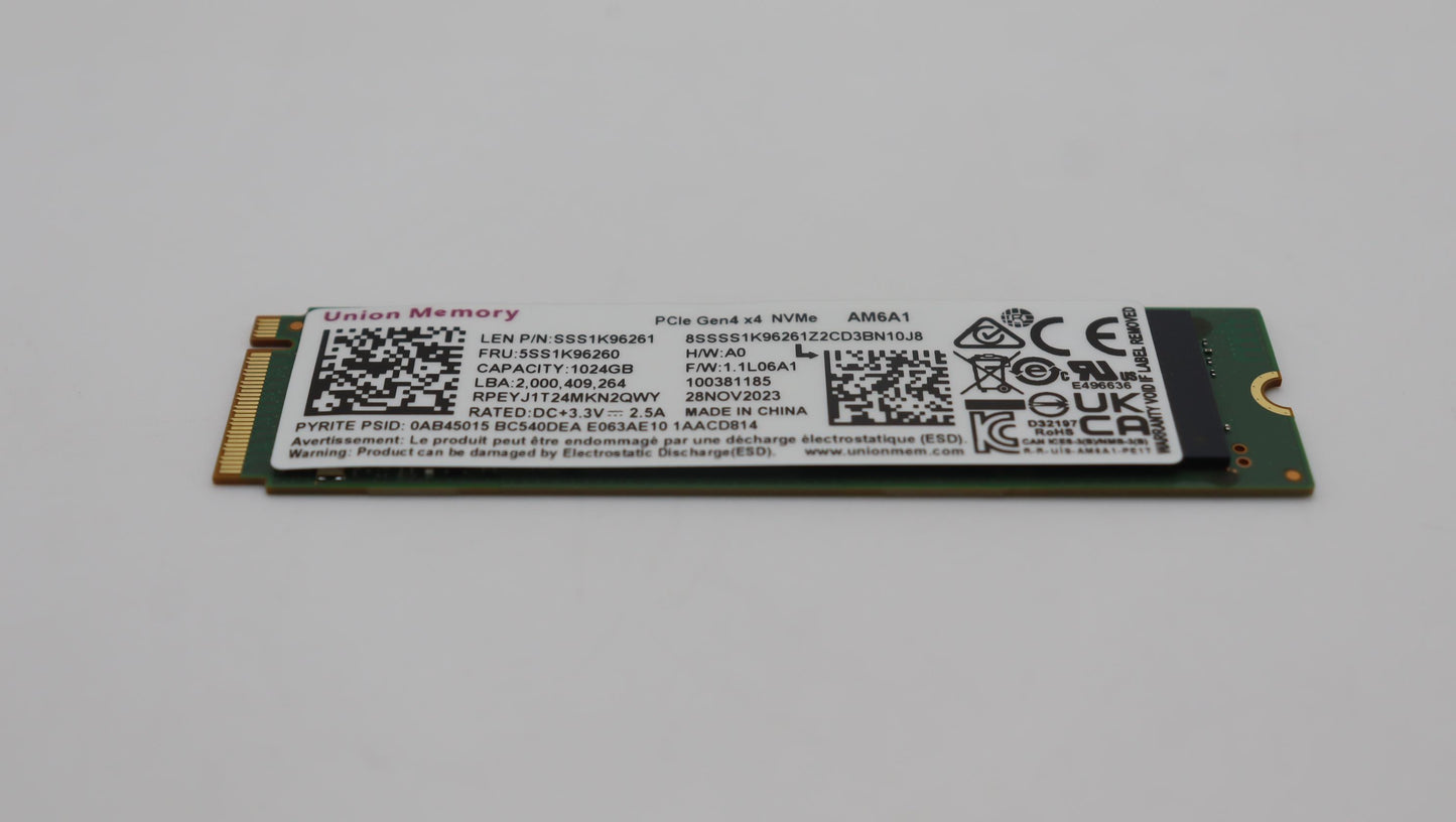 Lenovo Ssd Um Am6A1 1T 2280 Pcie G4V - 5SS1K96260