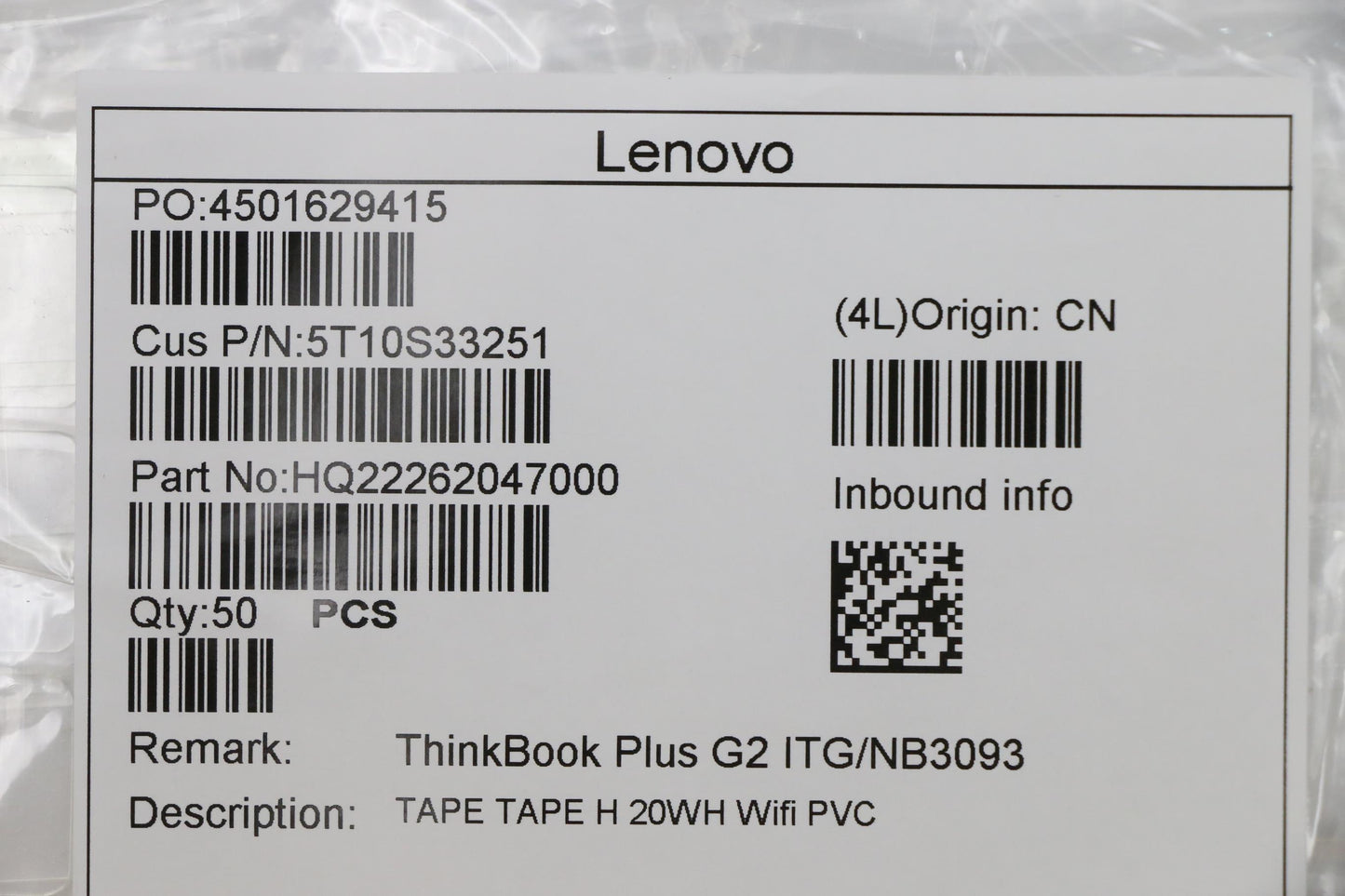 Lenovo Tape Tape H 20Wh Wifi Pvc - 5T10S33251