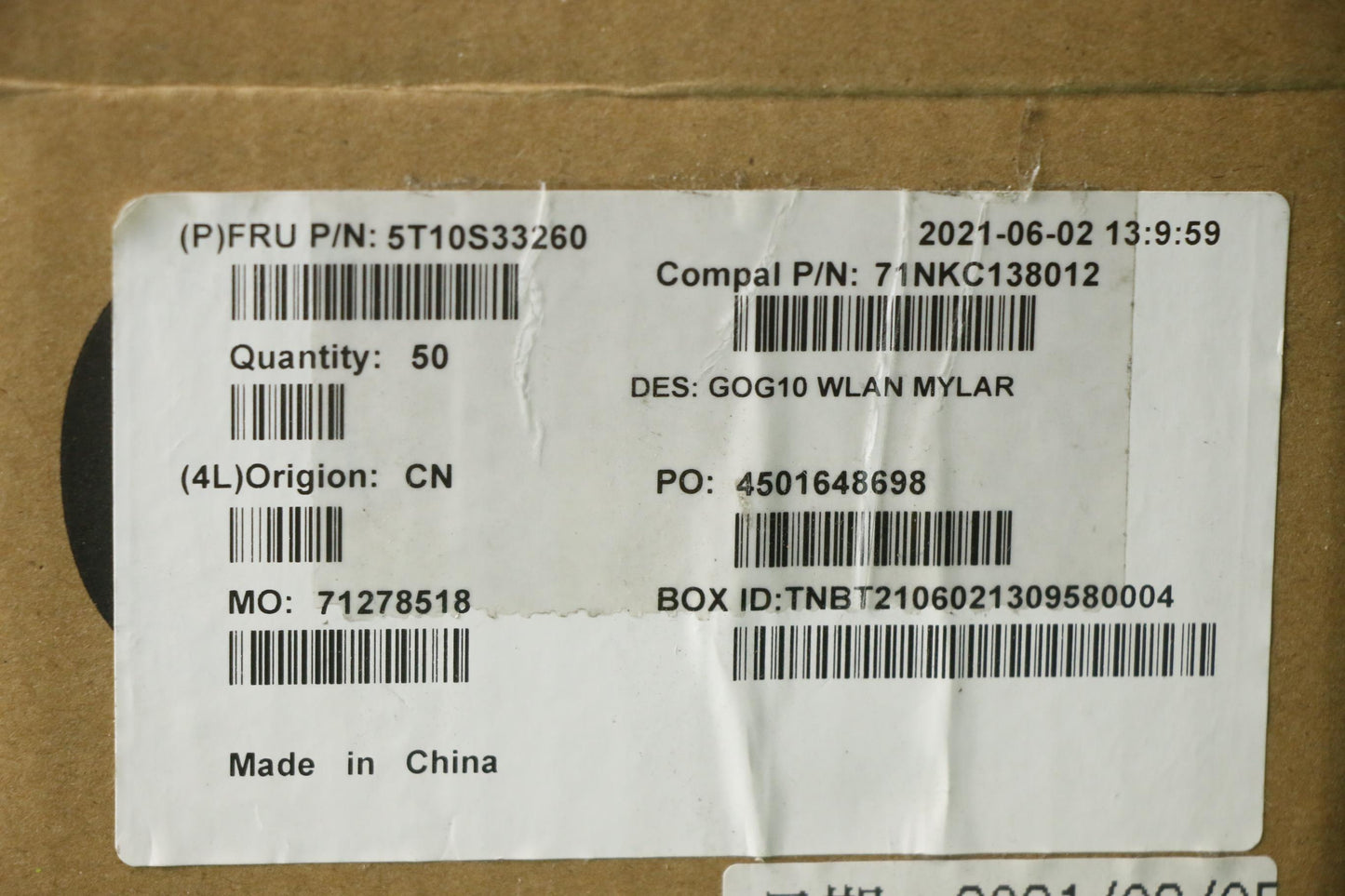 Lenovo Tape Mylar C 82K1 Wlan - 5T10S33260