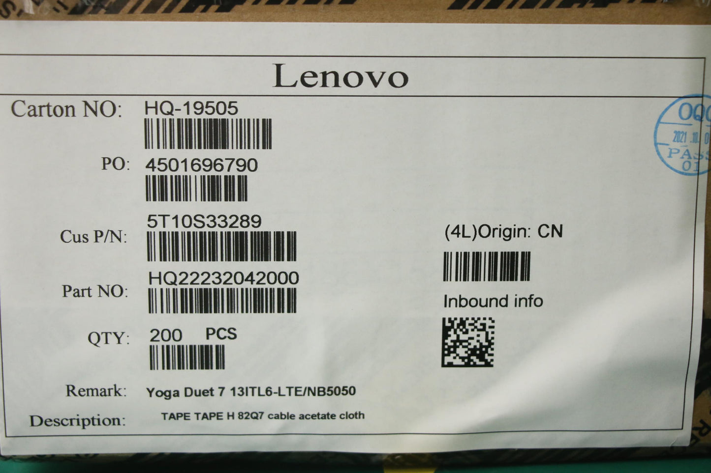 Lenovo Tape Tape H 82Q7 Cable Acetate - 5T10S33289