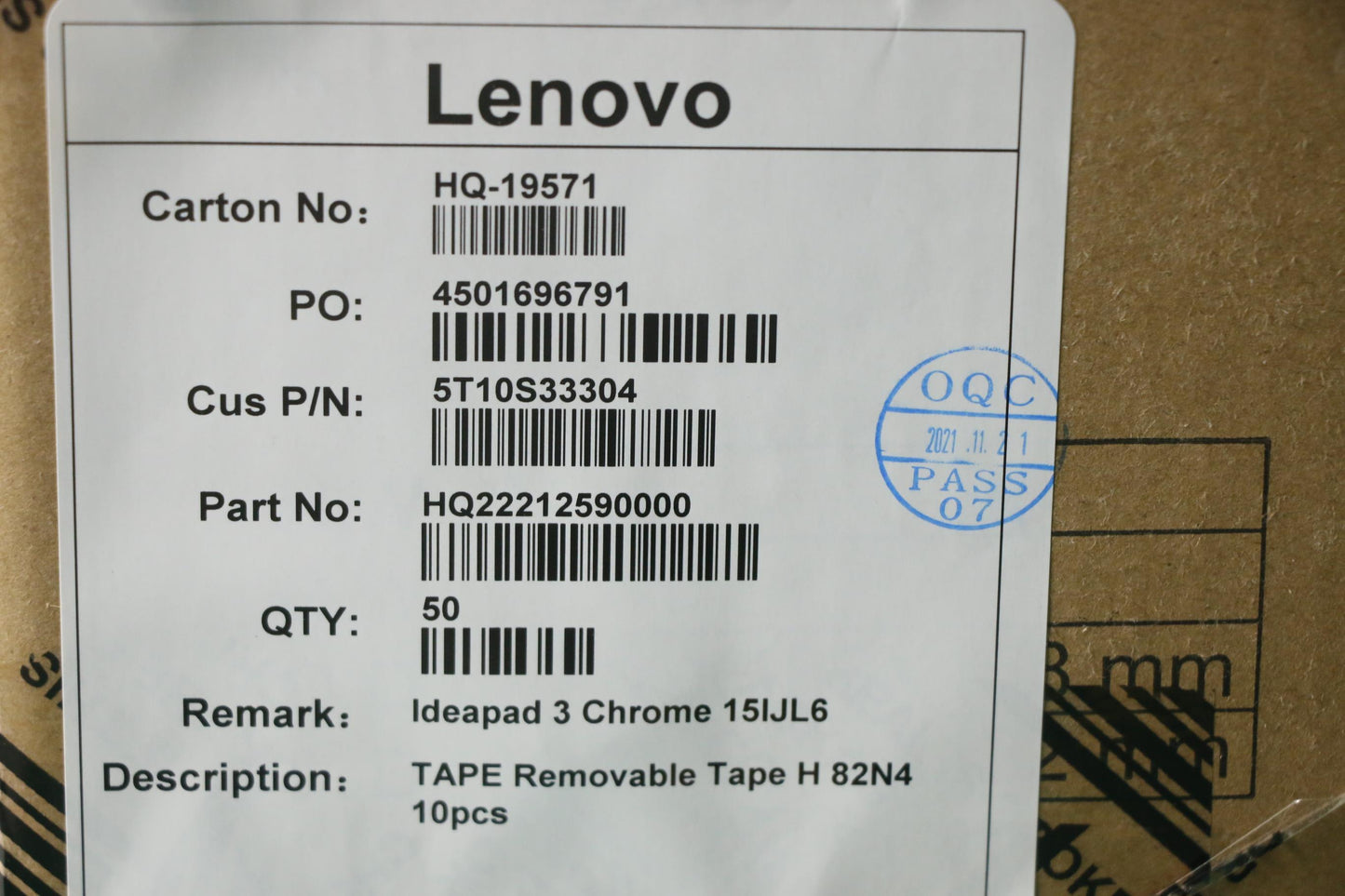 Lenovo Tape Removable Tape H 82N4 10P - 5T10S33304