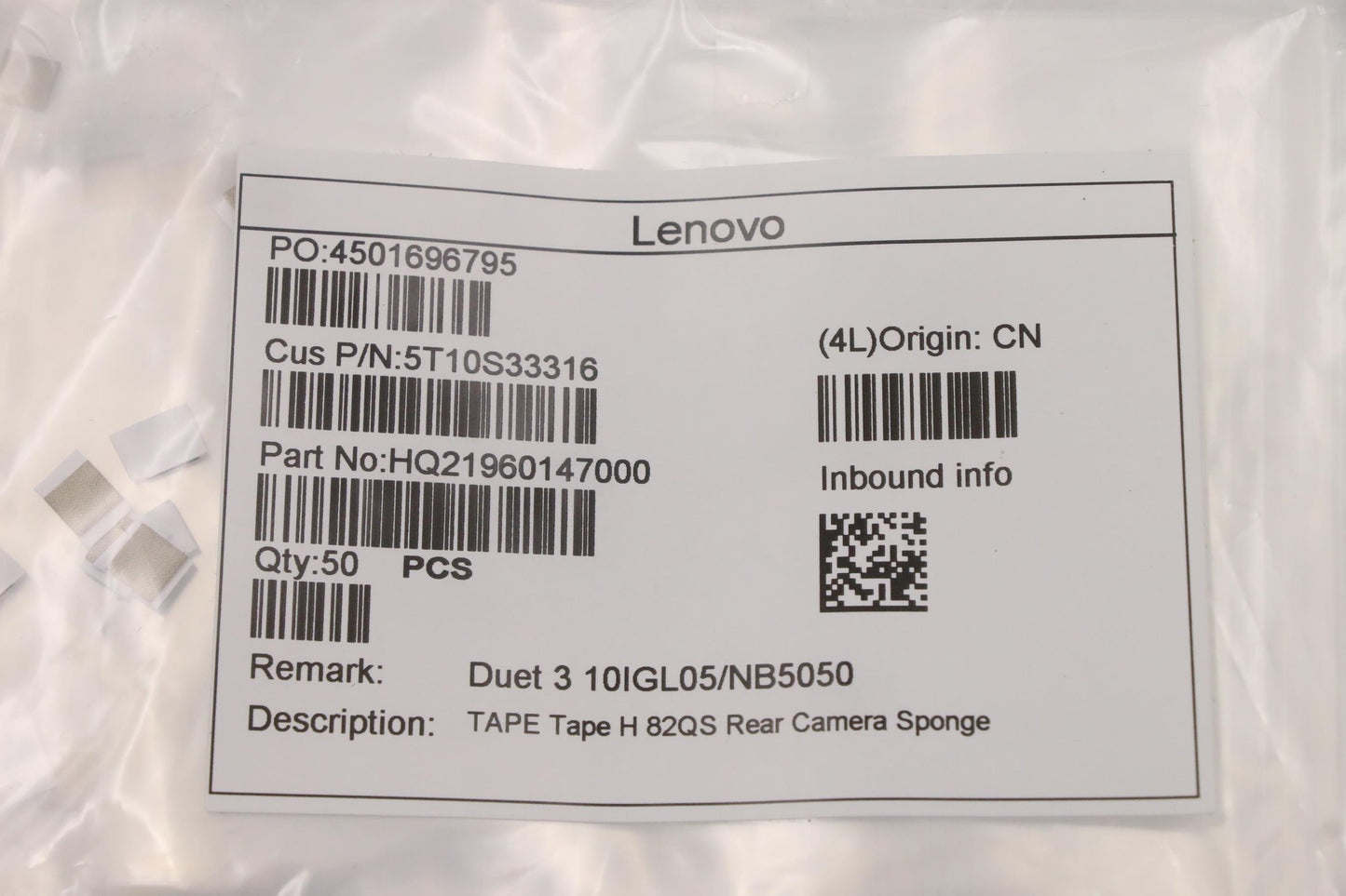 Lenovo Tape Tape H 82Qs Rear Camera S - 5T10S33316