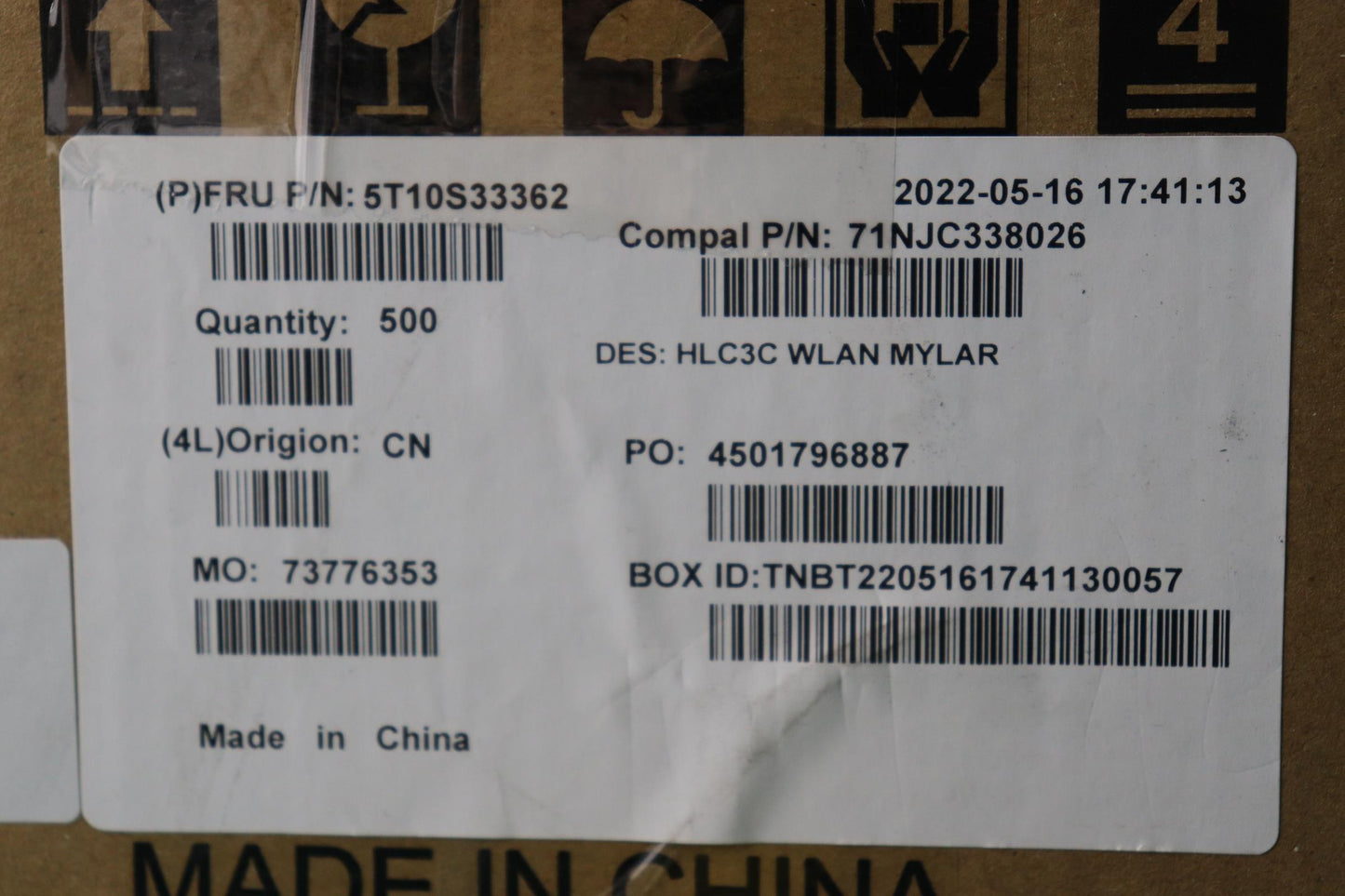 Lenovo Tape Mylar C 82Ud Wln - 5T10S33362