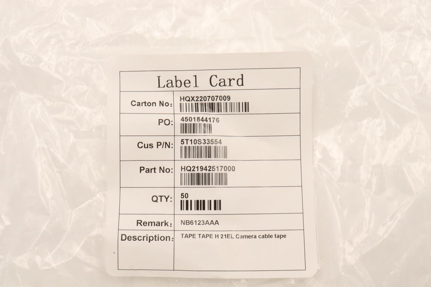 Lenovo Tape Tape H 21El Camera Cable - 5T10S33554