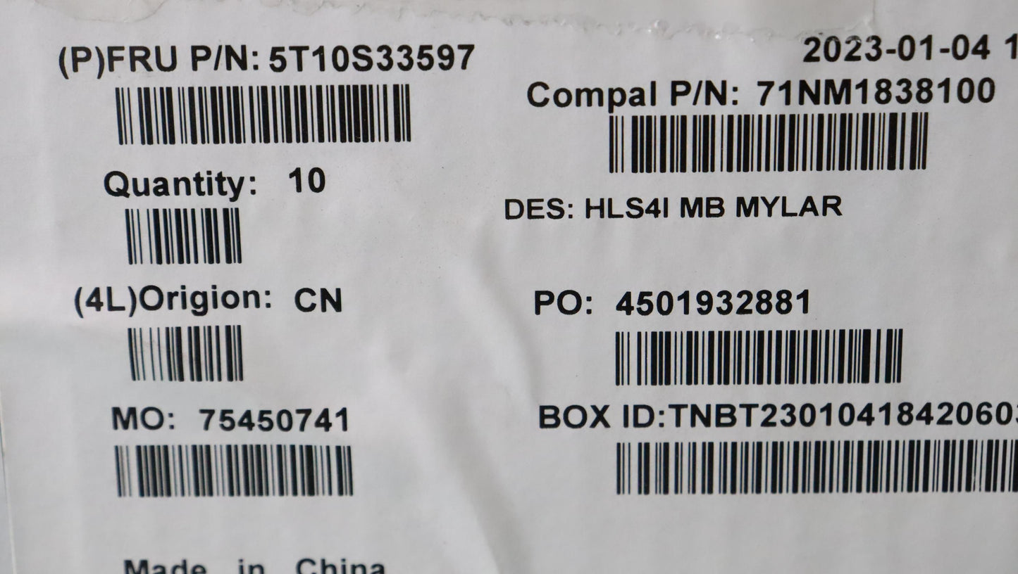 Lenovo Tape Mb Mylar C 82Xd - 5T10S33597