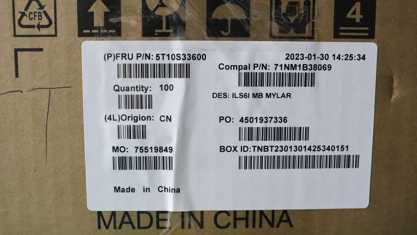 Lenovo Tape Mb Mylar C 82Xf - 5T10S33600