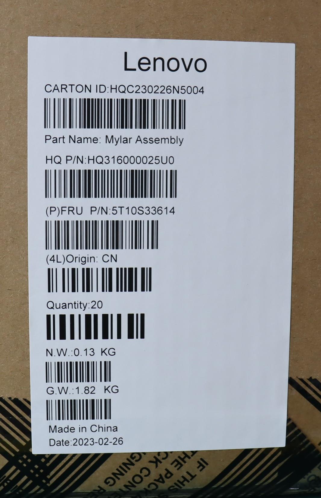 Lenovo Tape D Cover Zhecou Mylar R H - 5T10S33614