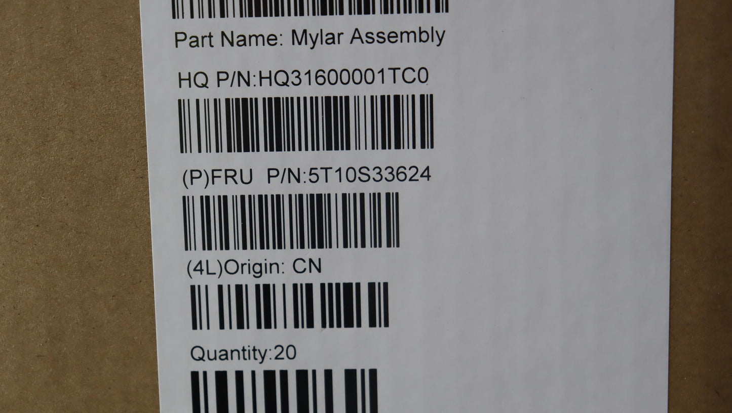 Lenovo Tape D Cover Costmetics Mylar - 5T10S33624