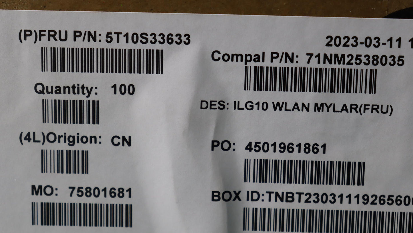 Lenovo Tape Wlan Mylar C 82Xv - 5T10S33633