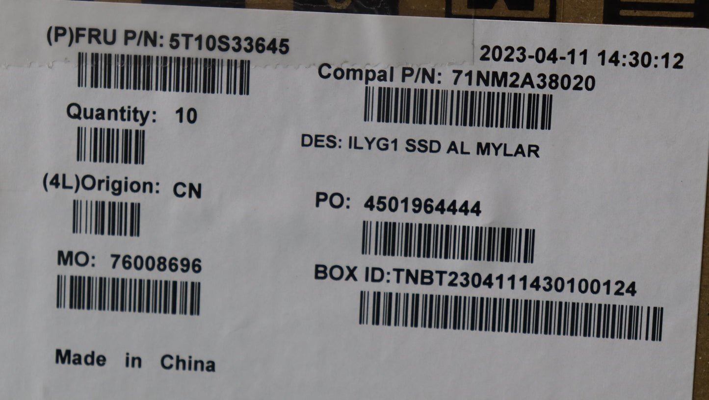 Lenovo Tape Ssd Al Mylar C 82Y3 - 5T10S33645