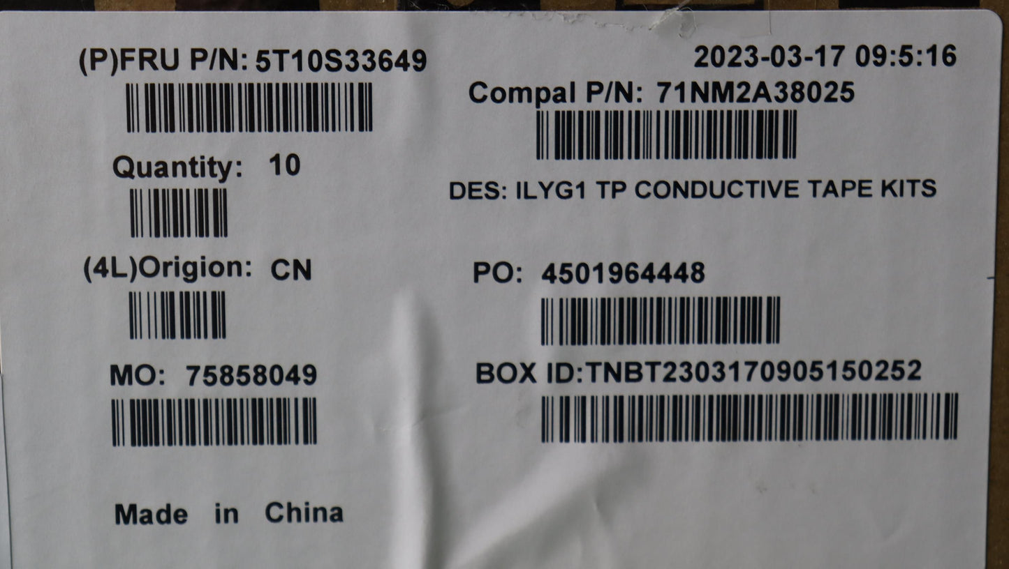 Lenovo Tape Tp Conductive C 82Y3 10Pc - 5T10S33649
