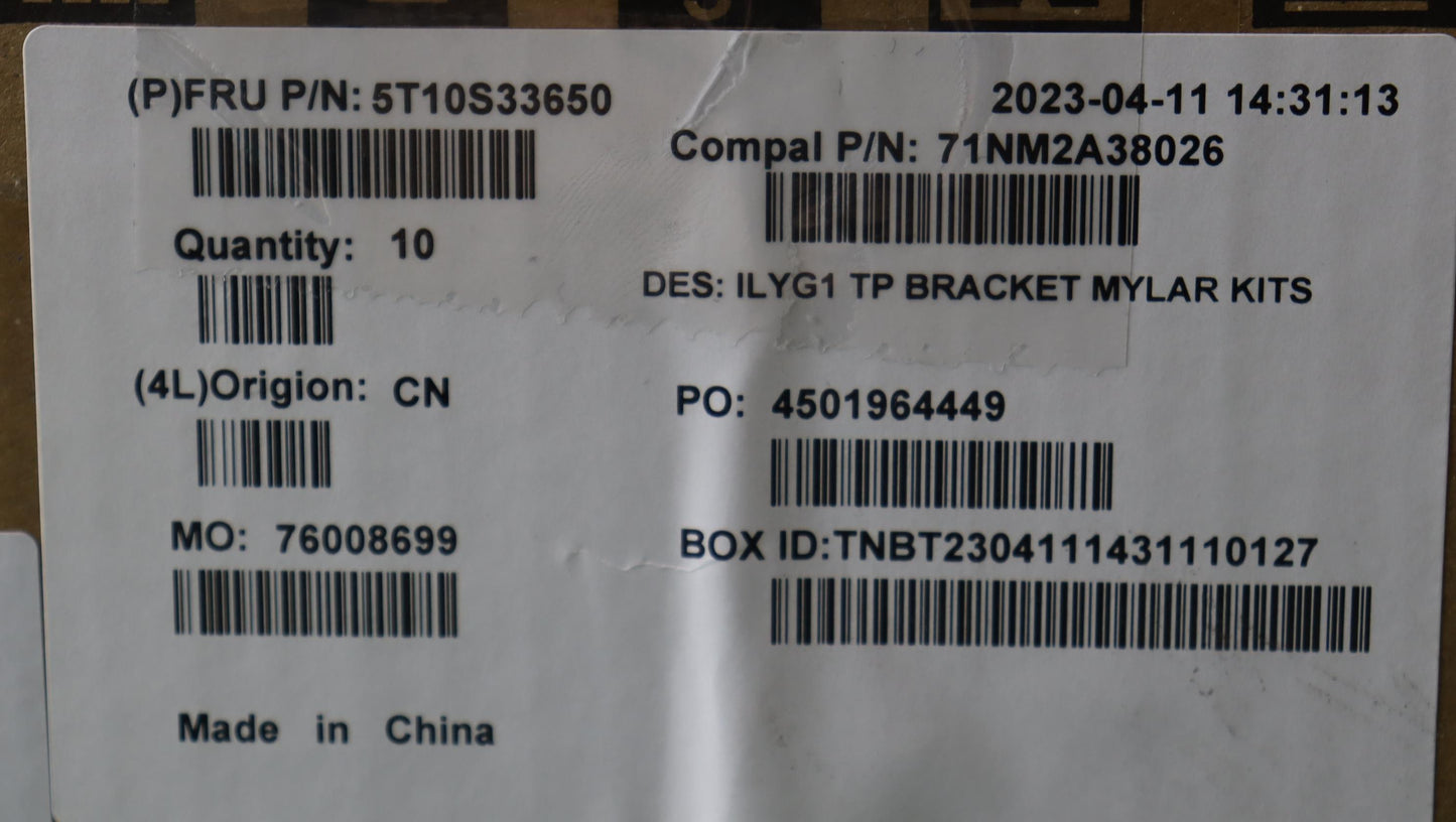 Lenovo Tape Tp Bracket Mylar C 82Y3 1 - 5T10S33650