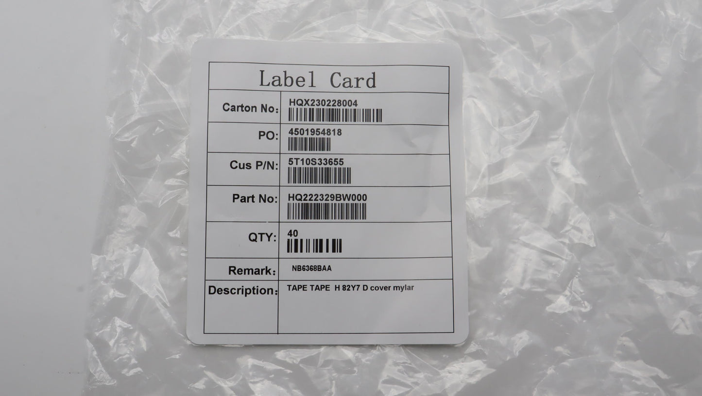 Lenovo Tape Tape H 82Y7 D Cover Mylar - 5T10S33655