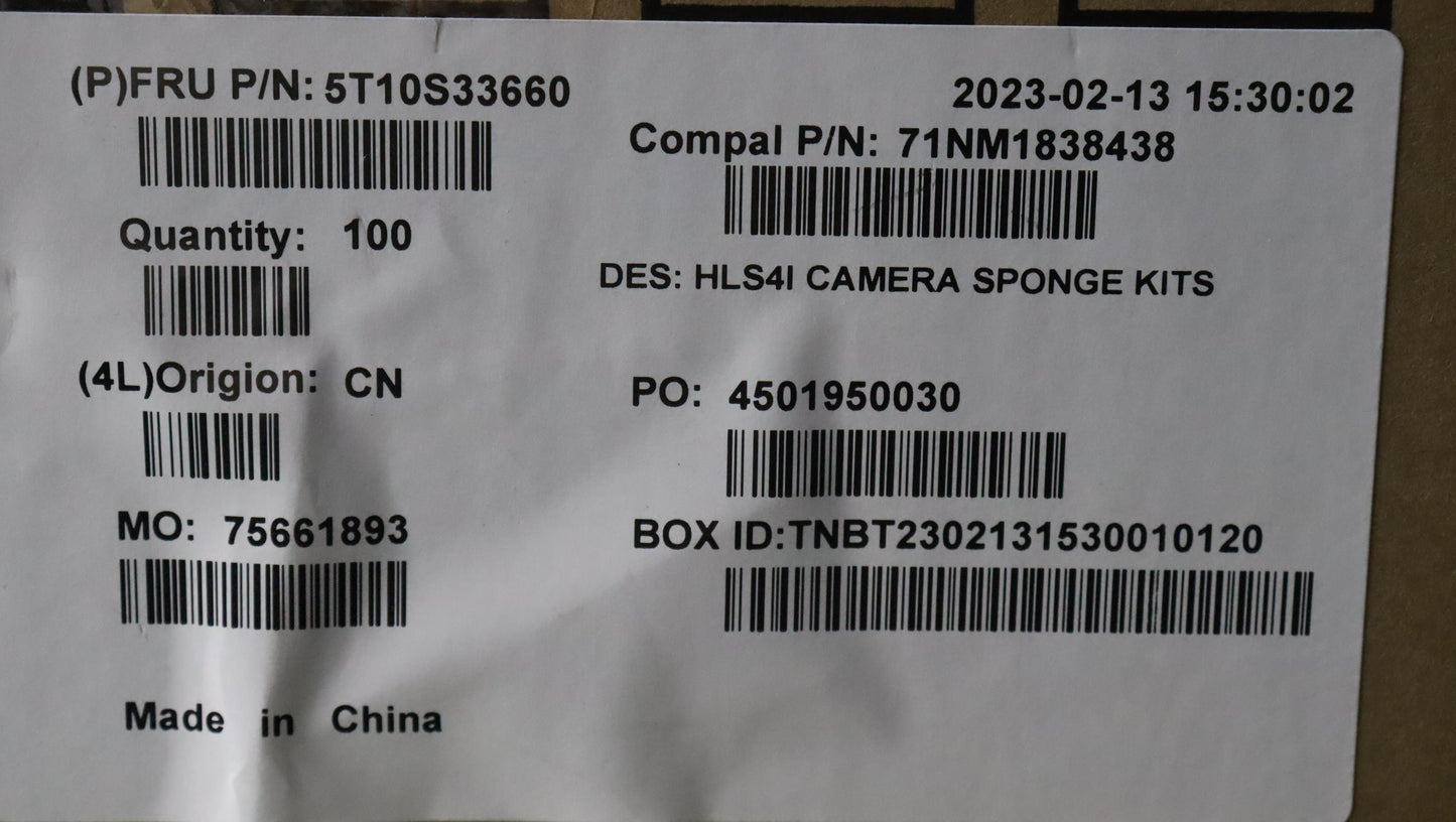 Lenovo Tape Camera Sponge C 82Xd 10Pc - 5T10S33660