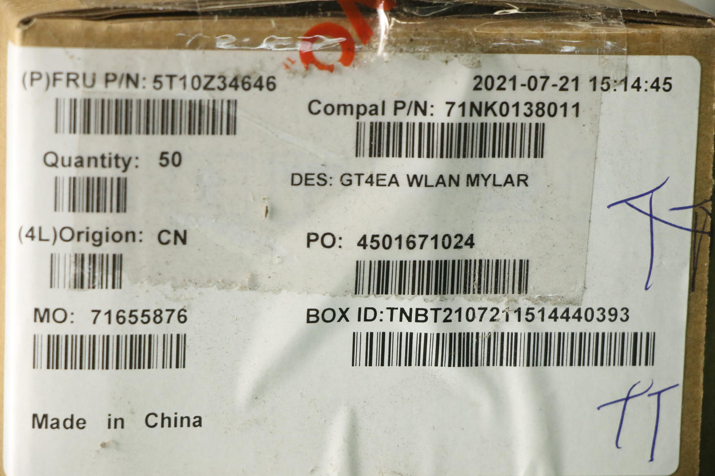 Lenovo Tape Fru Tape Wlan Mylar - 5T10Z34646