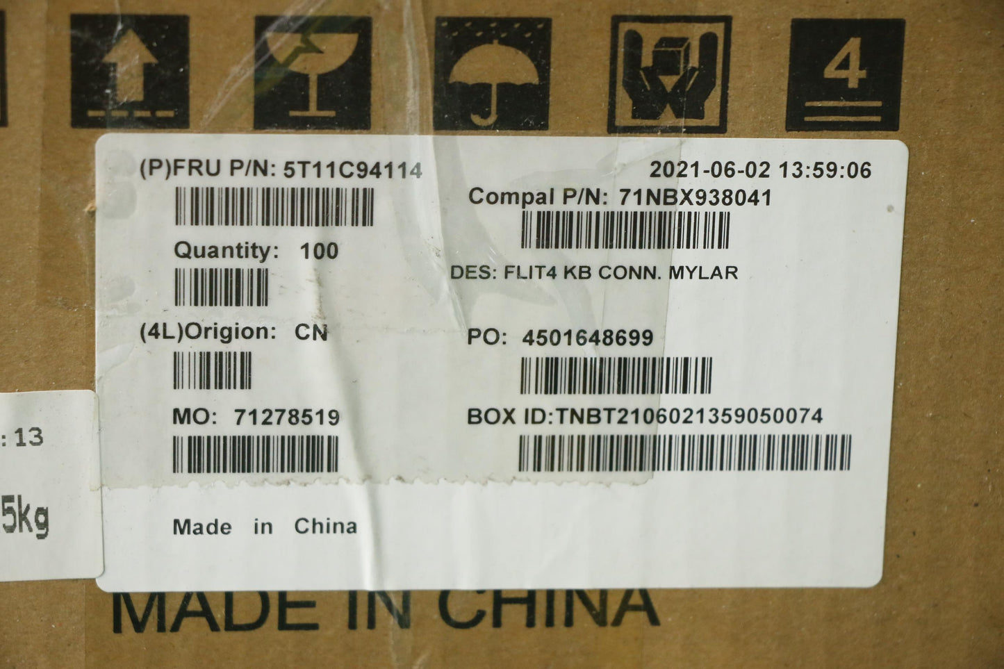 Lenovo Tape Mylar C 82Hw For Kb Conn. - 5T11C94114