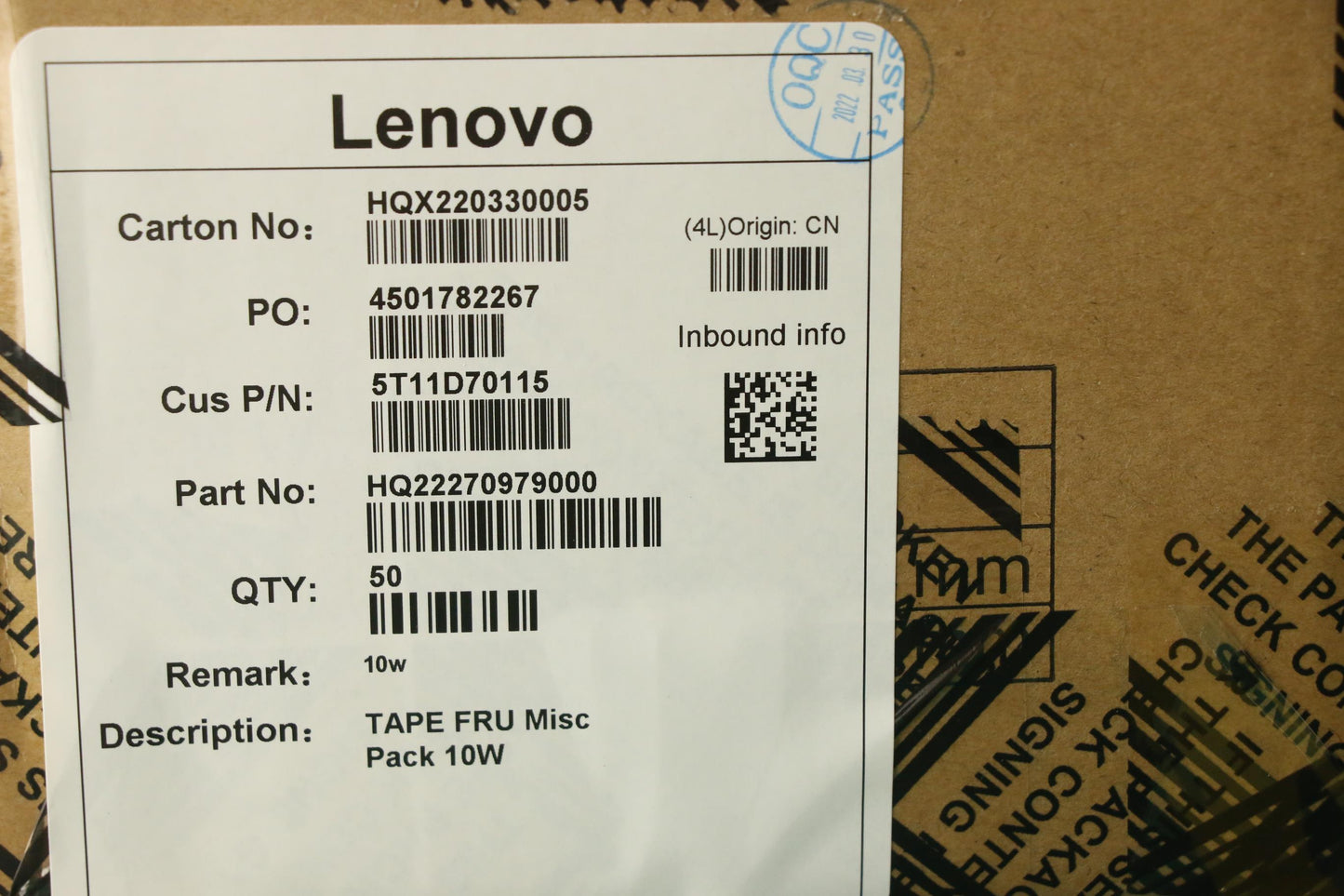 Lenovo Tape Fru Misc Pack 10W - 5T11D70115