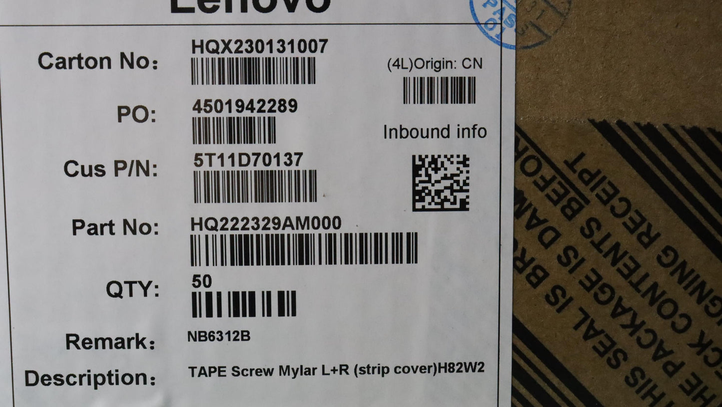 Lenovo Tape Screw Mylar L+R (Strip Co - 5T11D70137