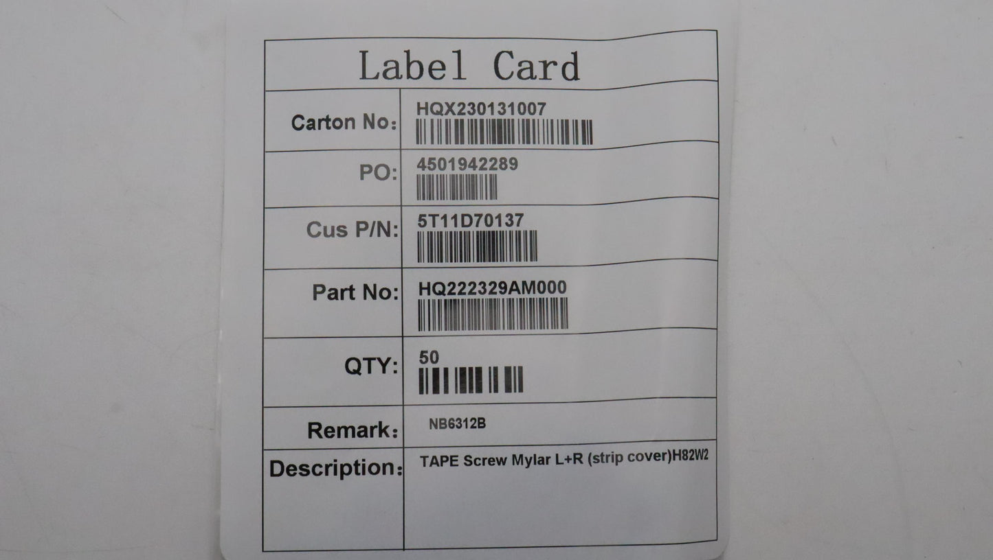 Lenovo Tape Screw Mylar L+R (Strip Co - 5T11D70137