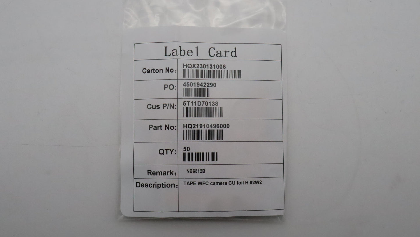 Lenovo Tape Wfc Camera Cu Foil H 82W2 - 5T11D70138