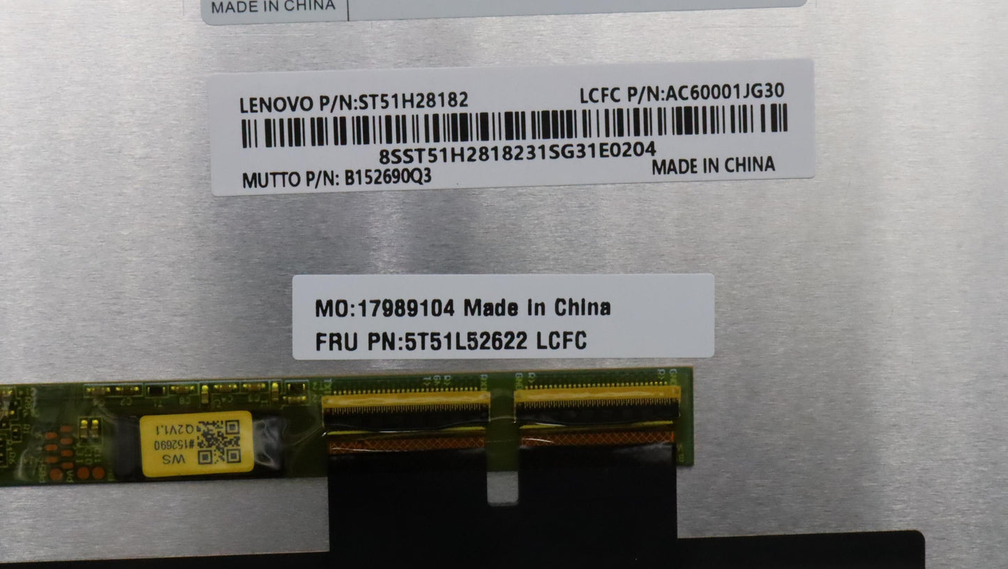Lenovo 14" WQUXGA LCD Panel, Touch, 500nit, 100% DCI-P3 - 5T51L52622