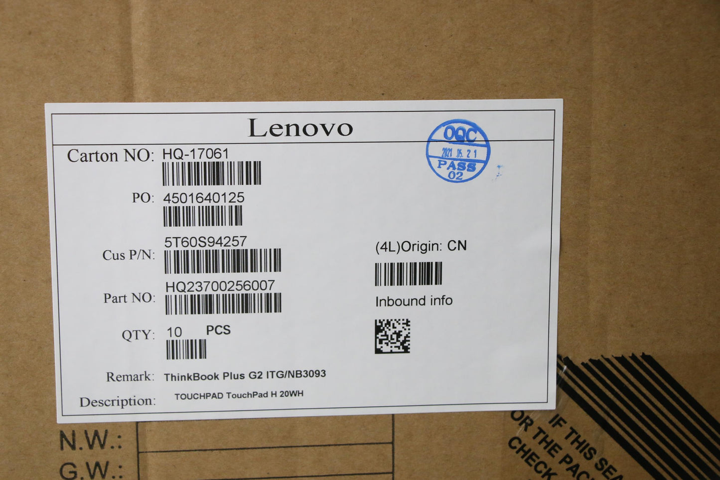 Lenovo TouchPad H 20WH - 5T60S94257