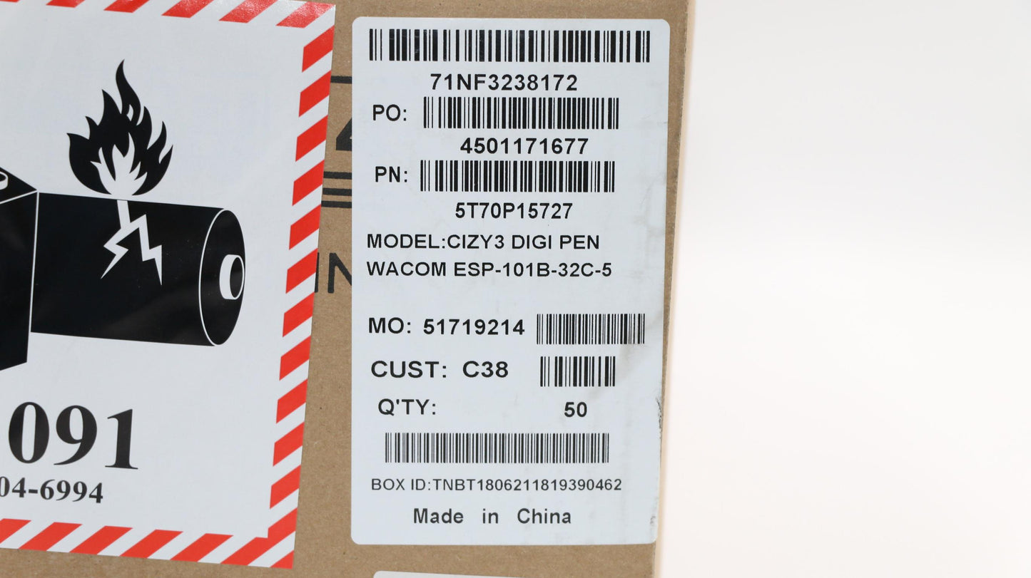 Lenovo Wacom Esp101B31C5 D9.5 Bk A Pe - 5T70P15727