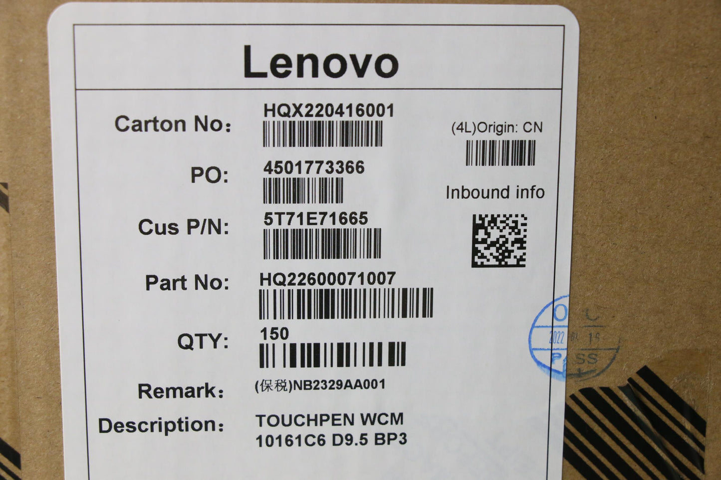 Lenovo Touchpen Wcm 10161C6 D9.5 Bp3 - 5T71E71665