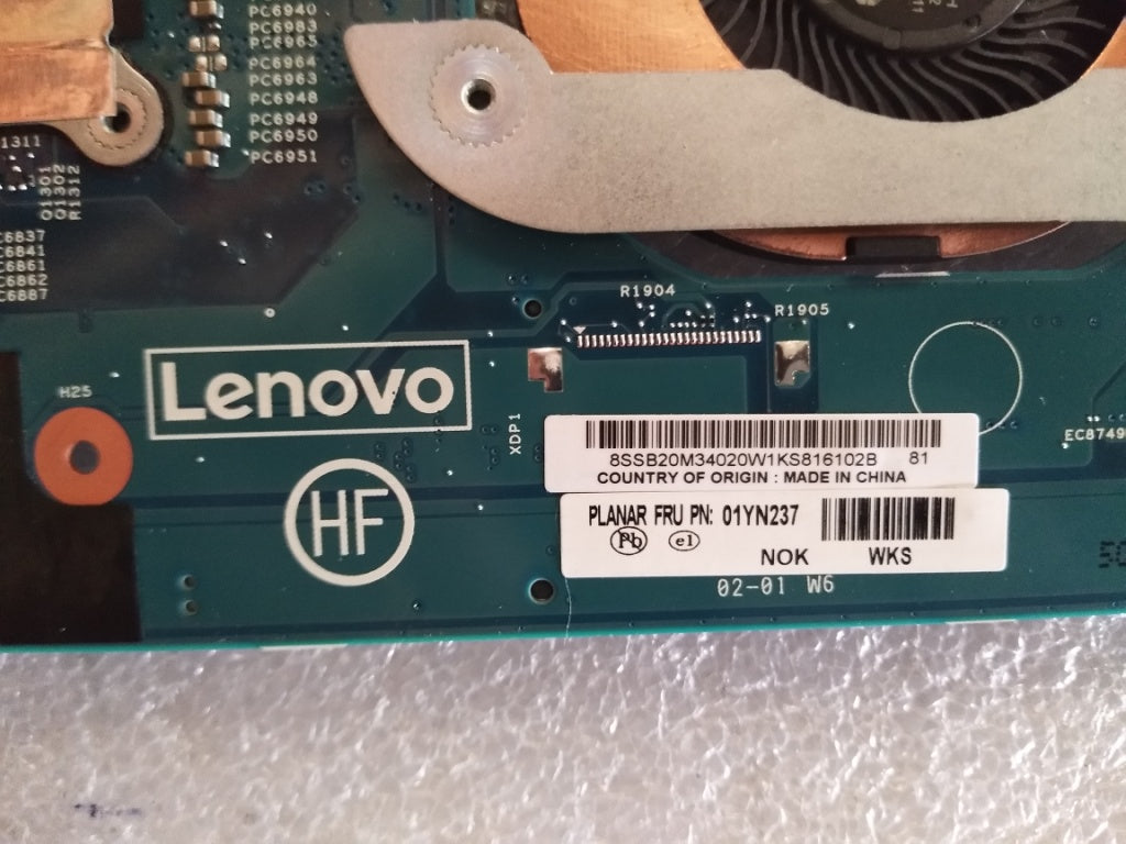 Lenovo 01YN237 Mb Nok I58350U Uhd 16G Tpm2 Vp