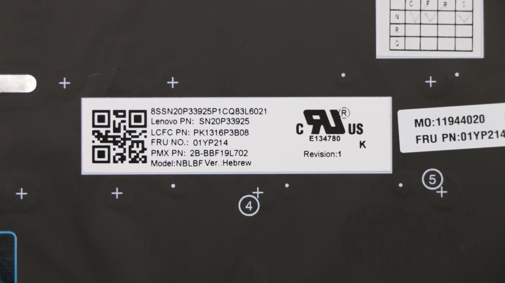 Lenovo 01YP214 Fru Como Skpmxkbblbkil